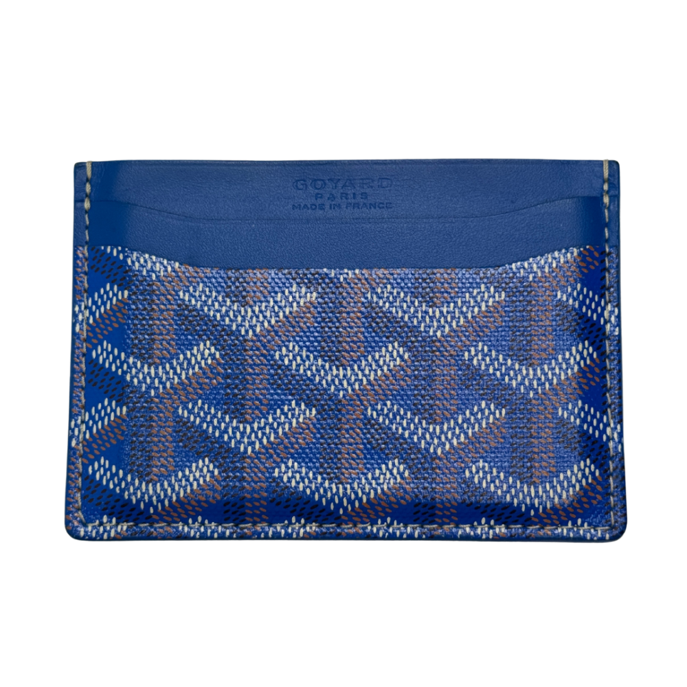 foto di portacarte SAINT-SULPICE sky blue di goyard second hand di luxury mood shop