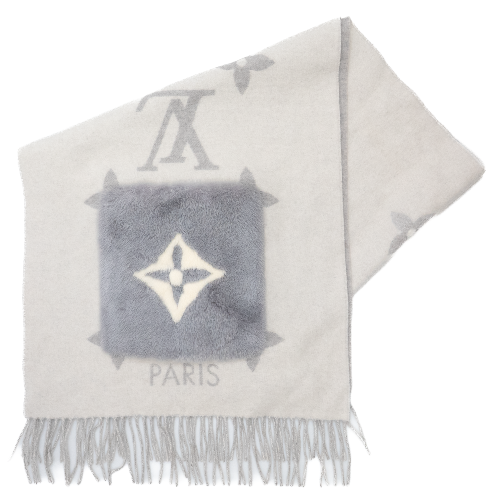 LOUIS VUITTON_ Sciarpa grigia-1