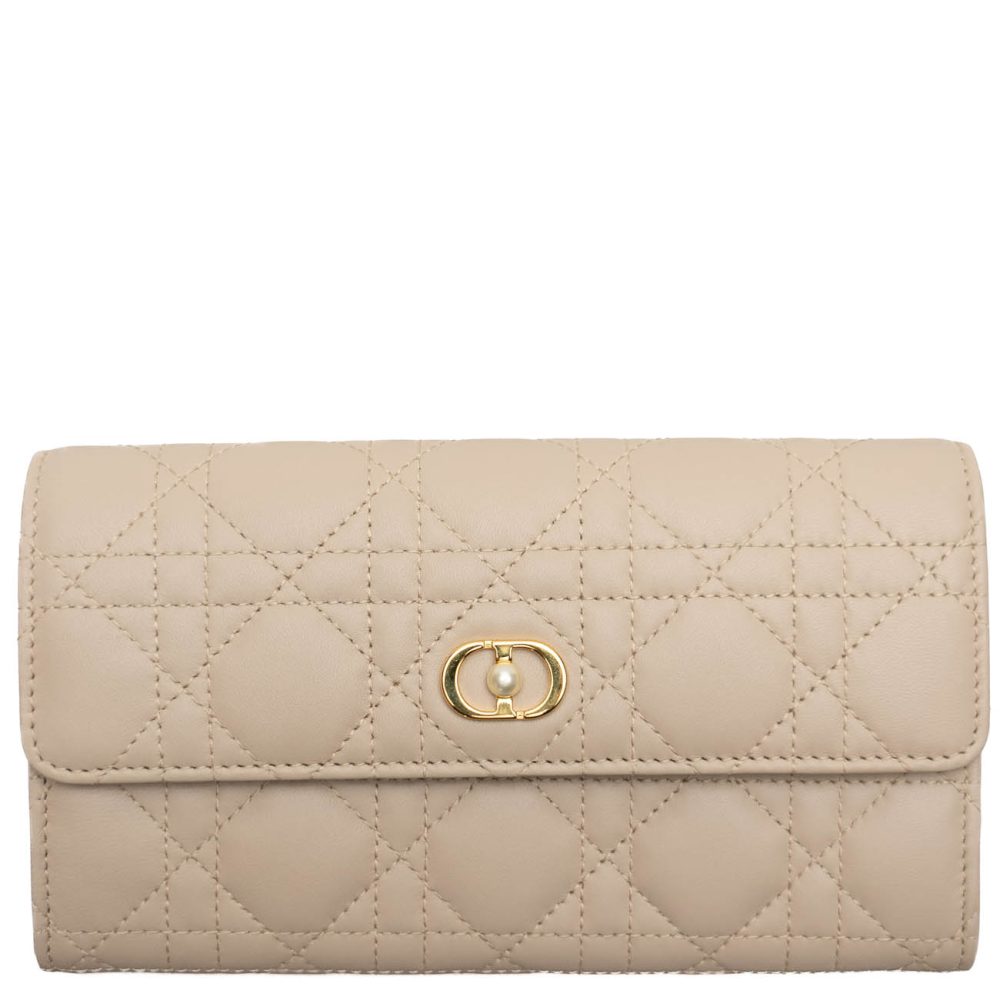 foto di portafoglio lungo Orchid Jolie beige tenue di dior second hand di luxury mood shop