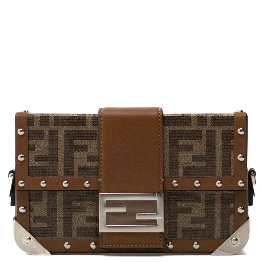 Luxury Mood_ FENDI_ Mini baguette rigida canvas ff pelle cuoio e metalleria silver_ 005