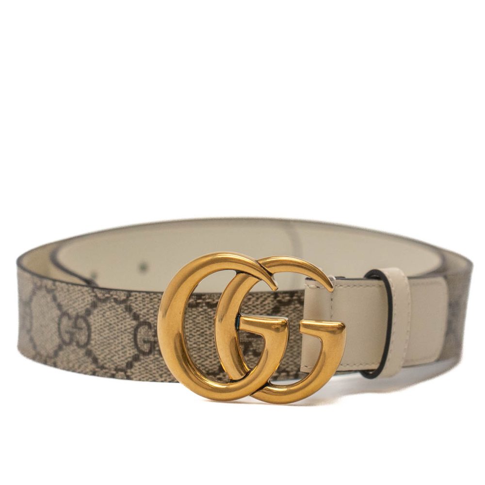 Luxury Mood_ GUCCI_ Cintura GG Canvas e pelle bianca_ 01