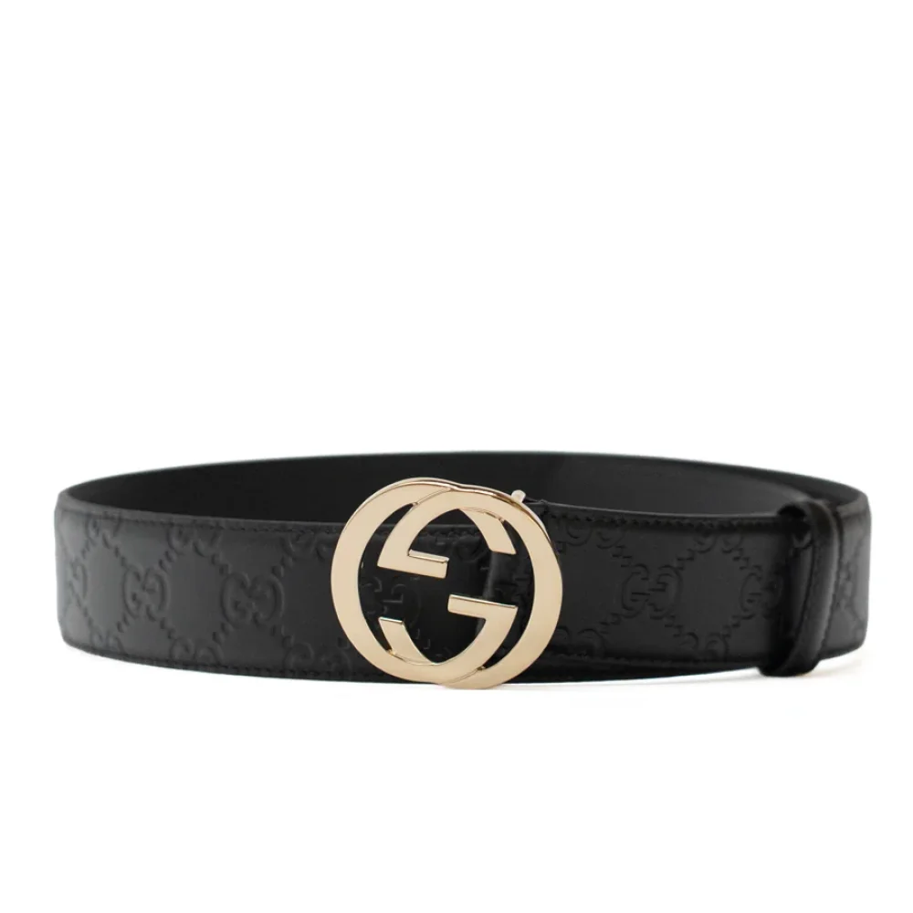 Luxury Mood_ GUCCI_ Cintura interlocking guccissima nera silver_ 004
