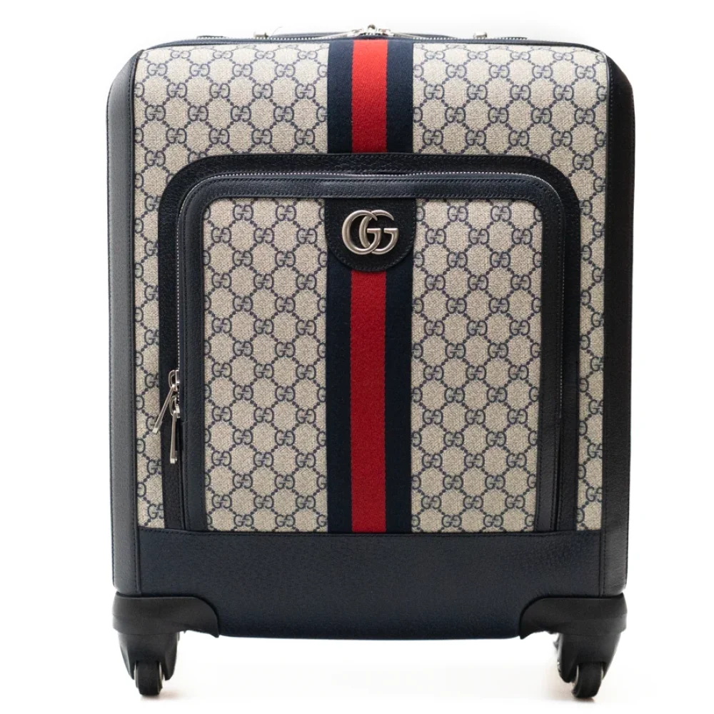 Luxury Mood_ GUCCI_ Trolley da cabina savoy gg canvas pelle blu silver_ 009